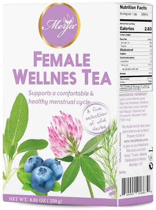Merja Herbs Hormonal Wellness Tea [250g] Female Wellness | Premium Quality Decaf for Hormonal Balance | Herbal Teas & Beverages