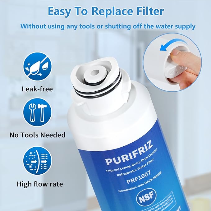 4 Pack DA29-00020B Refrigerator Water Filter, Compatible with Samsung HAF-CIN/EXP, DA29-00020A/B, DA29-00020B-1, RWF0700A, 469101,RF263BEAESR, RF28HMEDBSR, RS25J500DSR, 6 Month / 300 Gallon