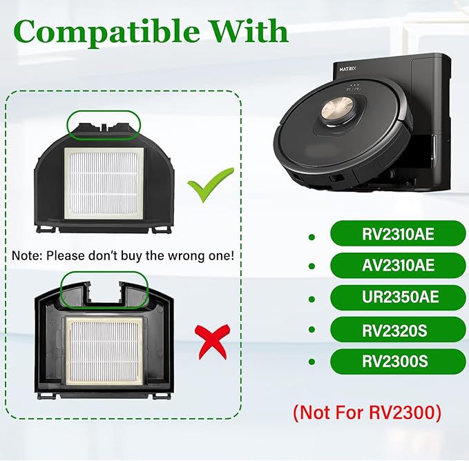 RV2310AE Replacement Parts for Shark AV2310AE Matrix RV2310AE RV2320S UR2350AE RV2300S Matrix Plus Robot Vacuum Cleaner Accessories Parts, 13pcs (Not For RV2300)