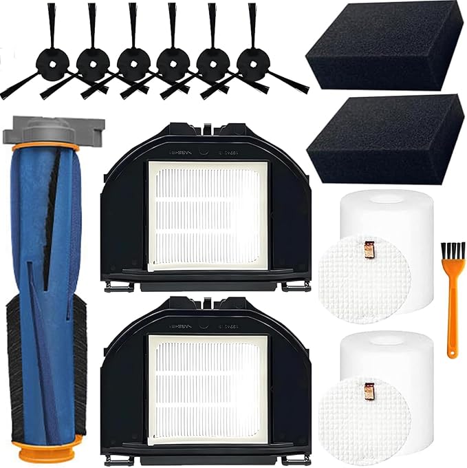 RV2310AE Replacement Parts for Shark RV2310AE Matrix Robot Vacuum Cleaner Accessories Kit, 1 Main Brush, 6 Side Brushes, 2 Filters, 2 Sets Foam Filters, 1 Cleaning Brush