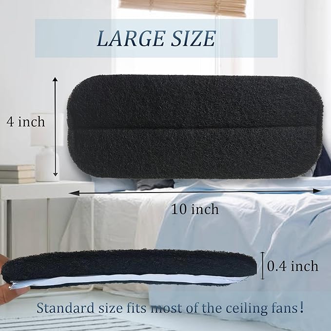 10PCS Activated Charcoal Ceiling Fan Filters, Universal Activated Coconut Shell Carbon Air Filter, Easy-Stick Ceiling Fan Filters for Clean Air | Eliminate Odors, Dust, and Pollutants