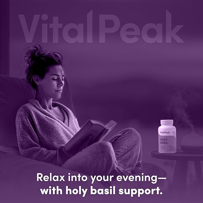 Holy Basil 500 mg - Mood & Relaxation Support - Tulsi Supplements for Women & Men - Vegan, Gluten Free, Dairy Free, Soy Free Non-GMO - 30 Capsules