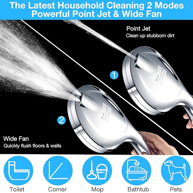 Filtered Shower Head Combo, Includes 79" Hose, 20 Stage Shower Filter Head, High Pressure Handheld Spray Showerhead, Shower Arm Mount Holder, for Hard Well Water Chlorine, Chrome (S60)