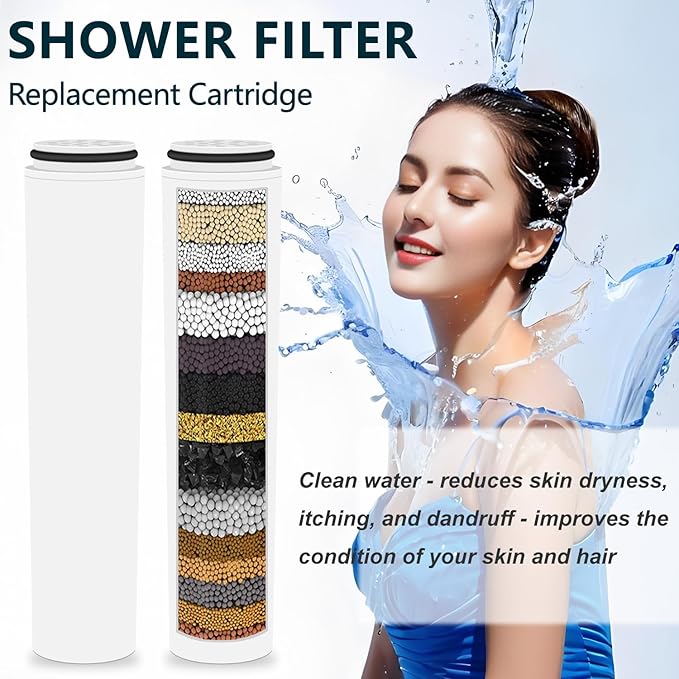 4 PACK Replacement Shower Head Filter Cartridge Compatible with Co bbe Handheld Showerhead