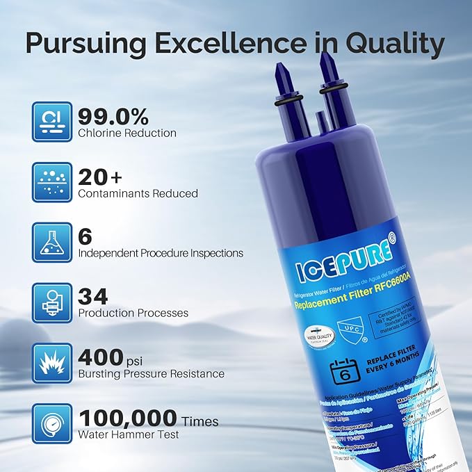 ICEPURE Replacement for 4396841, Everydrop® Filter 3, EDR3RXD1, 4396710, Kenmore® 9083, 9030, 46-9083, 46-9030, Refrigerator Water Filter, 4PACK