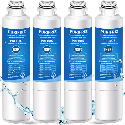 4 Pack DA29-00020B Refrigerator Water Filter, Compatible with Samsung HAF-CIN/EXP, DA29-00020A/B, DA29-00020B-1, RWF0700A, 469101,RF263BEAESR, RF28HMEDBSR, RS25J500DSR, 6 Month / 300 Gallon