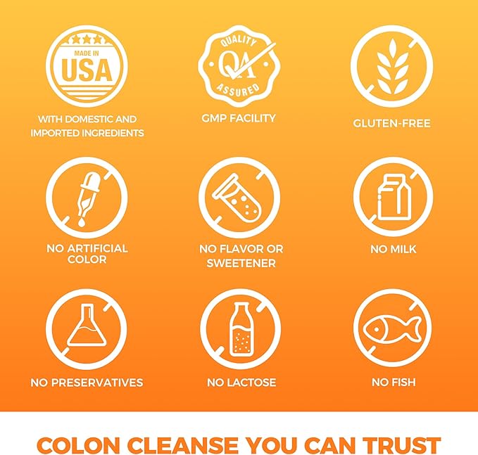 Vitamin World Colon Cleanse - 240 Capsules, Gut Detox with Psyllium Husk, Senna, Probiotics, Dietary Fiber & Herbal Blend – Supports Constipation Relief, Digestive Health & Regularity, Gluten-Free