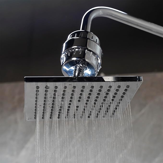 SOLVEX 15 Stage Shower Water Filter - Shower Head Filter, Remove Chlorine Heavy Metals and Other Sediments, Vitamin C Water Softener Reduces Dry Itchy Skin（Chromed),US-SP-50090