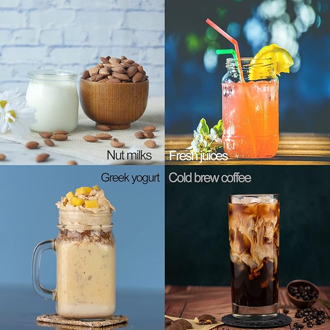 2Pcs Nut Milk Bags Reusable Almond Milk Bag, 2 Sizes Extra Fine Mesh Food Strainers Nylon 200 Microns Filter Bag for Straining Tea, Yogurt, Juice, Herbs, Cold Brew Coffee (12''x12'', 19''x19'')