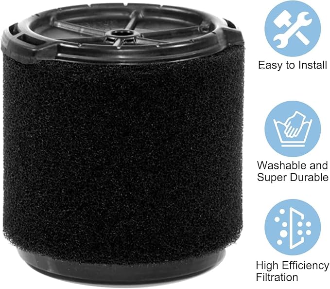 2 Pack VF3700 Filter Compatible with Ridgid 3-4.5 Gallon shop vac wet, Wet Application Foam Filter Fit WS0301VA WS0400DE WS14045