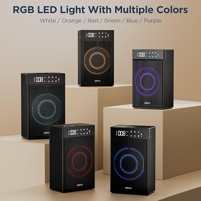 CleanForce Cube | World’s First 4-in-1 Smart Home Devices with HEPA Air Purifier, Bluetooth Speaker, Wireless Charger & Aroma Diffuser, over 900ft² Coverage | Ultra Quiet | Space saving | Swiss Tech