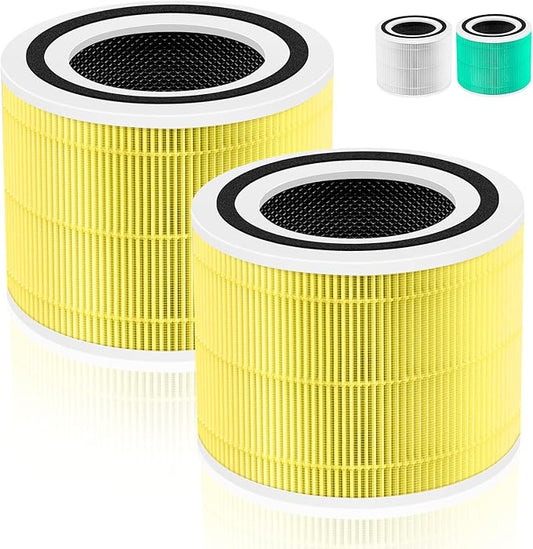 240 True HEPA Pet Allergy Replacement Filter 14 for Puro 240 Air Purifier,3-in-1 High-Efficiency HP-14 with Activated Carbon Filter,2 Pack,Yellow