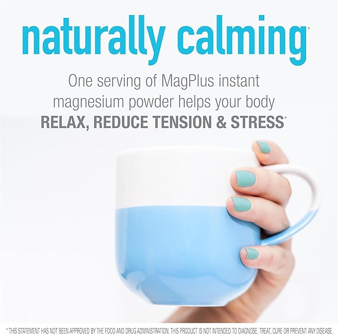 Magnesium Powder Supplement - MagPlus - Natural Calm Magnesium Drink - Magnesium Supplement for Muscles, Sleep and Constipation Relief (Unflavored)