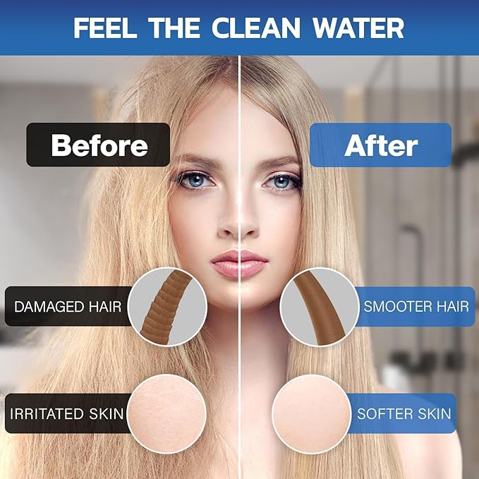 Shower Head Filter for Hard Water & Hair - 2 Replacement Cartridges -20 Stage - Water Softener to Remove Chlorine and Fluoride,BTHF-02