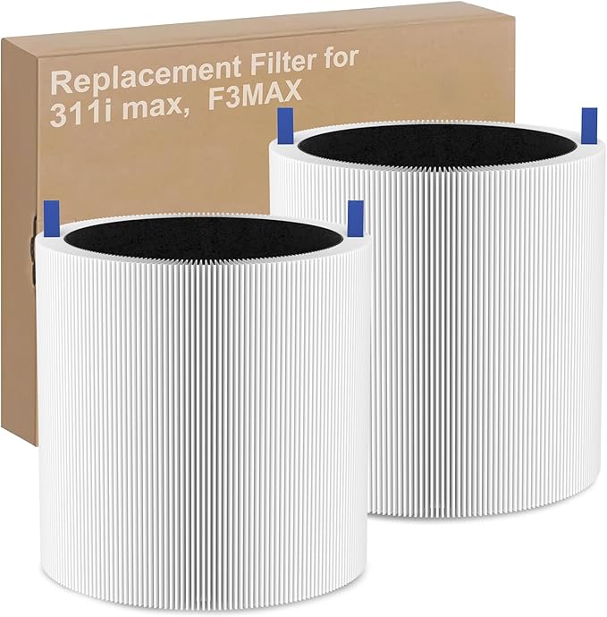 311i Max Replacement Filter Compatible with Blueair Blue Pure 311i Max Air Purifier, 2 Pack H13 True HEPA with Activated Carbon Air Filter for Blue Pure 311i Max, Compare to part #F3MAX