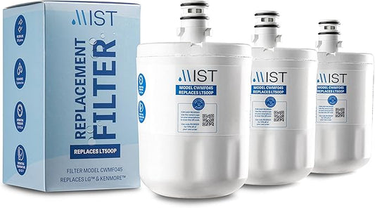 Mist 5231JA2002A Refrigerator Water Filter Replacement for LG LT500P, ADQ72910911, Kenmore 9890, Fridge LFX25974ST – NSF 42 Certified – 3 Pack