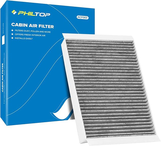 PHILTOP Cabin Air Filter, Replacement for Mustang 2015-2021, Premium ACF063(CF12152) Cabin Filter with Activated Carbon Clean Airflow, Filter Up Dust Pollen