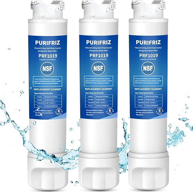 EPTWFU01 Refrigerator Water Filter Compatible with RWF5800A, EPTWFU01, EWF02, Pure Source Ultra II, Pure Source Ultra 2, 012505454226, 4562222, 6 Month / 300 Gallon，3 Pack