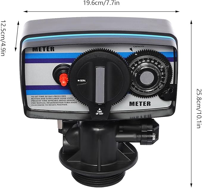 Water Softener Control Valve, 5600SM Flow Type Softening Water Softener Timer Filter Control Head Valve, 110V Automatic Digital Control Valve for Water Filter Softener Resin Tank