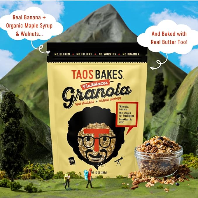Taos Bakes - Ripe Banana & Maple Walnut Granola - Crunchy Granola Breakfast Snack - Gluten Free, No GMOS, No Fillers - 10 oz (Pack of 3)
