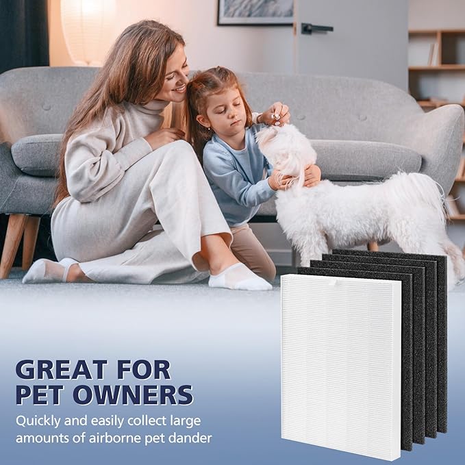 2 Pack C545 HEPA Replacement Filter S Compatible with Winix C545 Air Purifier, Replaces Part 1712-0096-00 and 2522-0058-00, 2 HEPA Filter + 8 Activated Carbon Filters