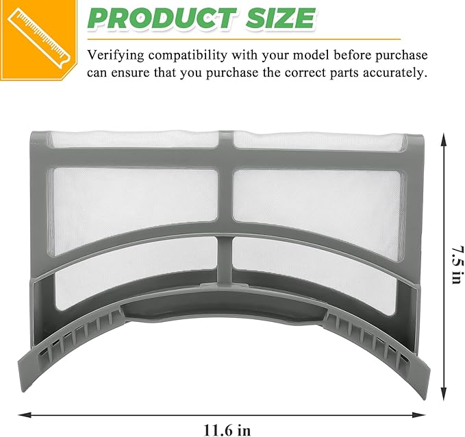 2025 Upgraded DC61-02595A Dryer Lint Filter Case Screen by Techecook - Polyester Vinyl Standard Size Dryer Lint Screen - Fit for Samsung Dryer - Replaces 2069505, AP4578777, PS4206799, EAP4206799
