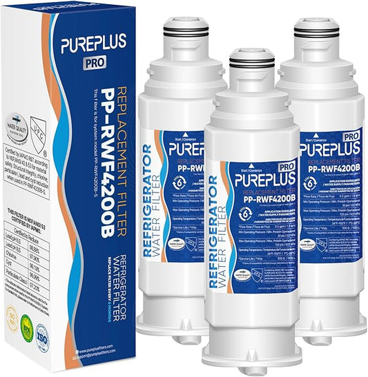 PUREPLUS DA97-17376B NSF 53&42 Certified Water Filter Replacement for Samsung HAF-QIN, HAF-QIN/EXP, DA97-08006C, RF23M8070SG, RF23M8070SR, RF23M8090SG, RF23M8090SR, RF23M8570SR Refrigerator, 3Pack