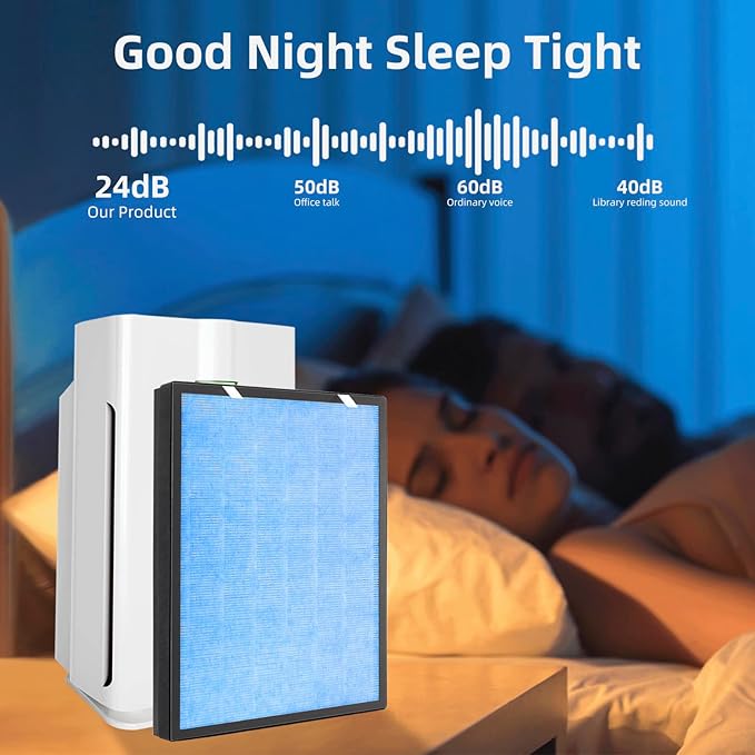 2 Pack HSP002 True HEPA Filter Replacements for Air Purifier Filters HSP002,3 in 1 H13 True HEPA Filter with Activated Carbon Pre-Filter