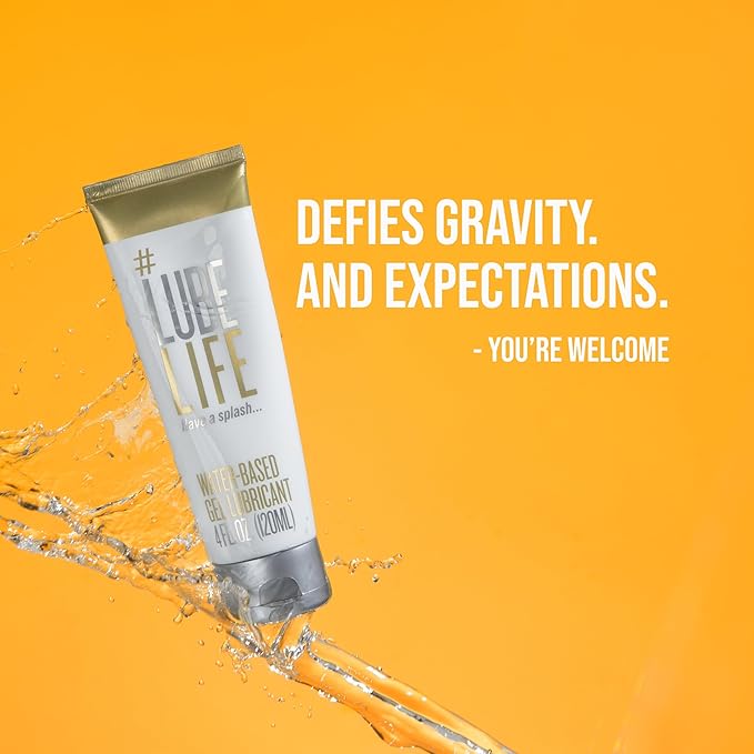 LubeLife Thick Water Based Lube – Gel Personal Lubricant for Men, Women & Couples – Non-Drip Jelly Texture, Toy & Condom Safe, Travel Size, 4 Fl Oz