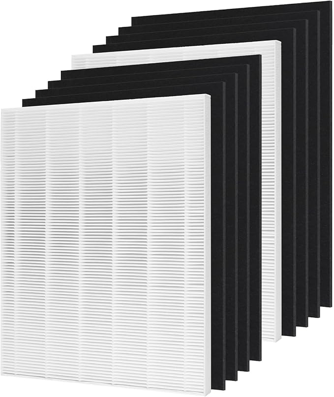 D360 True HEPA Replacement Filter D3, Compatible with D360 Air Purifier, Compare to D3 Filter, Item Number 1712-0101-02,2 H13 True HEPA Filters + 8 Activated Carbon Pre-Filters