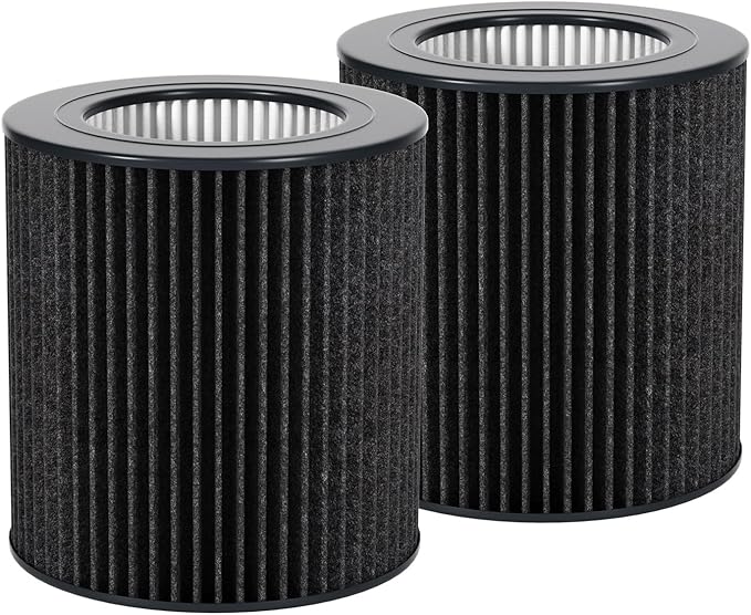 2 Pack Air Mini Filter Replacements Compatible with Molekule Air Mini & Air Mini + Air Purifiers, 3-in-1 High-Efficiency True HEPA Replacement Filter