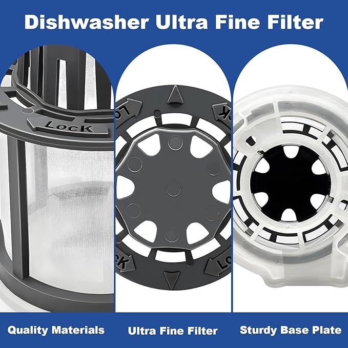 WD49X24057 Dishwasher Ultra Fine Filter Kit-Dishwasher Filter Replacement- Replacement Parts: WD12X10416, WD12X20107, WD12X21976, WD12X22560, WD12X23736, WD12X20340, WD12X21676, WD12X20549