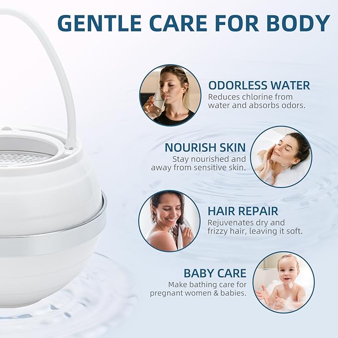 Bath Water Filter, Bathtub Water Filter, Bath Filter for Tub，Bath WaterFilter for Tub Faucet - BPA Free - White