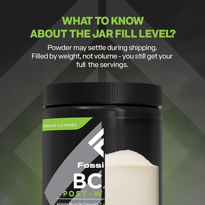 Fossil Fuel BCAA Sugar-Free Post-Workout Powder with BCAA’s, Glutamine, Vitamin B6 After Workout, Amino Acids for Muscle Recovery, Endurance and Hydration, Honeydew Watermelon (30 Servings)