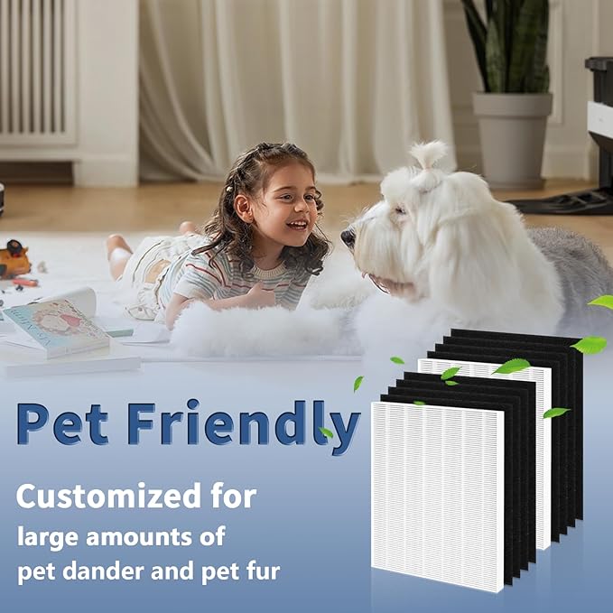 C545 True HEPA Replacement Filter S Compatible with Winix C545 Air Purifier Replacement for Winix S Filter 1712-0096-00 and 2522-0058-00, Funmit 2 x True HEPA And 8 x Activated Carbon Filter