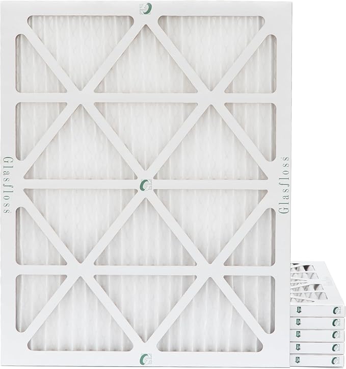 Glasfloss 16x20x1 MERV 10 (FPR 5-6) Pleated Air Filters. Box of 6. Actual Size: 15-1/2 x 19-1/2 x 7/8