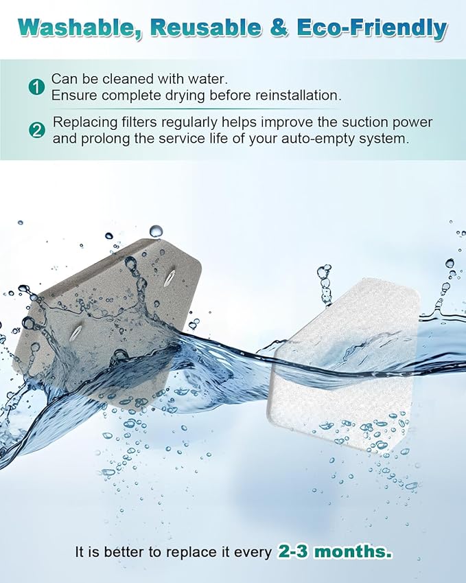 6 Pack BU3523 BU3120 Pre-Motor Foam Felt Filter Kits compatible with Shark BU3120 Clean Lightweight Cordless Cleaner, Shark BU3523 Clean Empty Cordless Stick Vacuum, Auto Empty System, XFBU3000