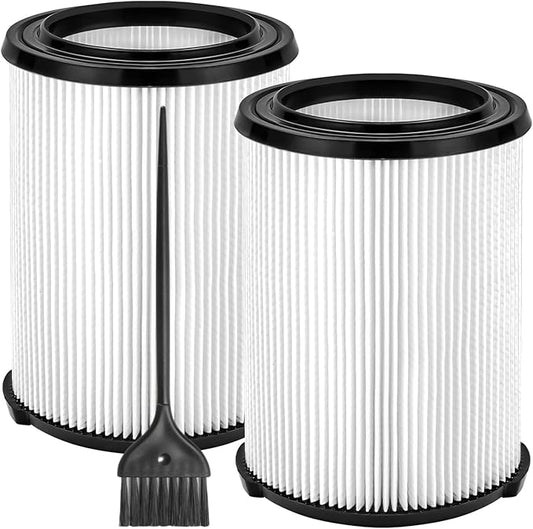 2-Pack VF4000 Filter Compatible with Ridgid Shop Vac,Standard Wet/dry Vac Filter Replacement Compatible with Ridgid 5-20 Gallon and Husky 6-9 Gallon Wet/Dry Vacuums Cleaner