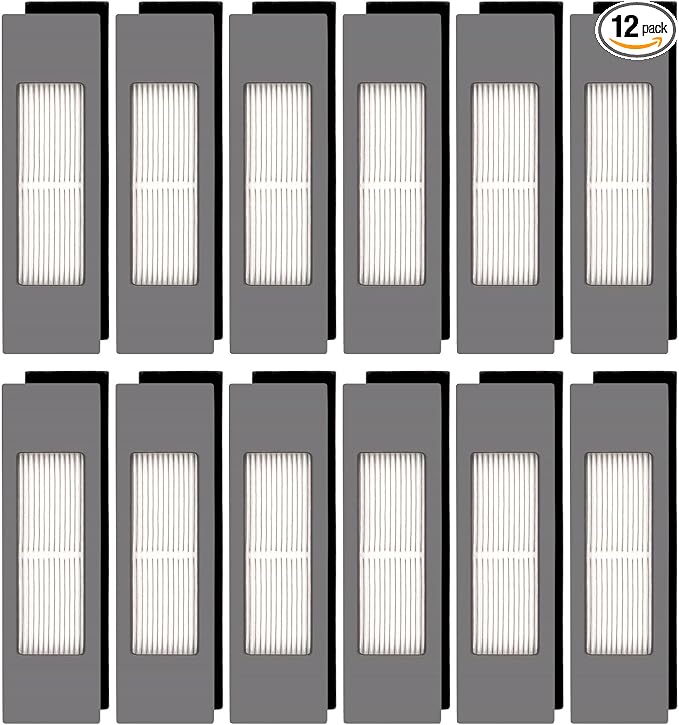 (12 Pieces) HEPA Filter for Robot Vacuum Ecovacs DEEBOT OZMO N10 N10 Plus 920 950 T8 AIVI Max T9 T5 N5 N7 N8+ N8 Pro Plus DX55 DX93 DJ65, Robot Vacuum Cleaner Filter Kit