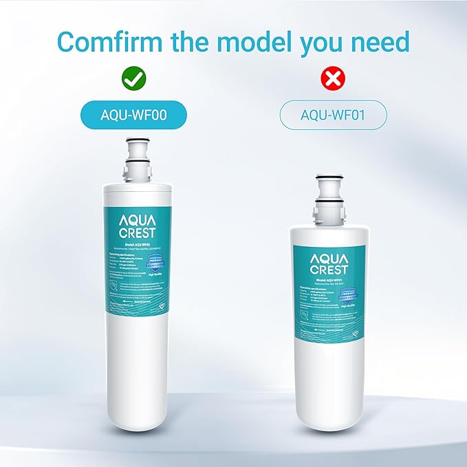 AQUA CREST 3US-PF01 Replacement Filter, NSF/ANSI 42 Certified Replacement for Advanced Filtrete® 3US-PF01, 3US-MAX-F01 Water Filter, Delta RP78702, Manitowoc K-00337, K-00338, HF20 HF25 HF27, 3 Pack