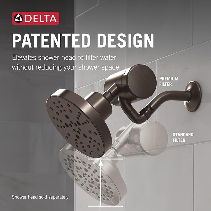 Delta Faucet Clarifi Premium Shower Filter Attachment with Filter, Hard Water Shower Filter, Shower Head Filter, Venetian Bronze 5SF100-RB