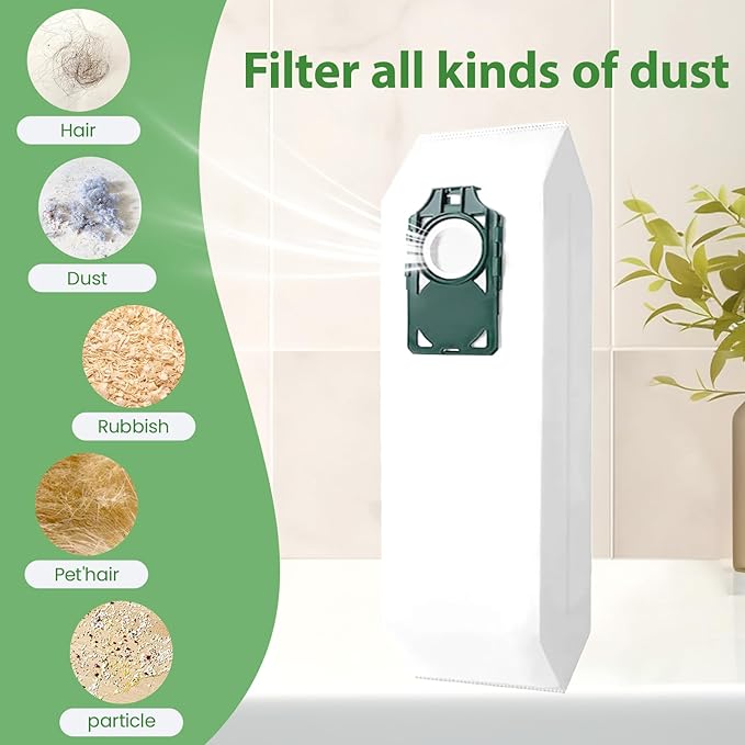 10 Pack Replacement HEPA RLH-6 Vacuum Bags for Riccar SupraLite R10S R10D R10O R10SAND Simplicity Freedom R10S R10D S10P S10SAND Upright Vacuums Cleaner Filter #Part RLH6 SLH6