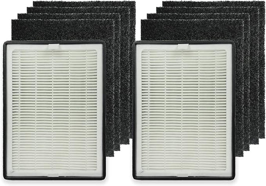 PUREBURG LV-H126-RF Replacement Filter Compatible with LEVOIT LV-H126 Air Purifier,2-Pack H13 HEPA + 8 x Activated Carbon Pre-Filters, Air Clean Dust VOCs
