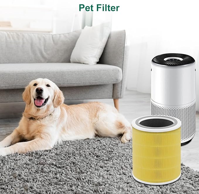 2 Pack Core 400S Replacement Filter Compatible with LEVOIT Core 400S, 3-in-1 Filter, Activated Carbon Filtration, Compared to Part# Core 400S-RF Yellow