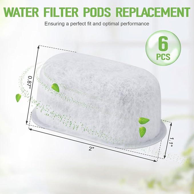 Coffee Maker Water Filter Replacement For GE Cafe Drip Coffee Maker UNIV1CFLTR6PK Carbon Coffee Filter G7CDABSSTSS, G7CDAASSTSS, C7CDAAS3PD3, C7CDAAS4PW3, 6 Pcs