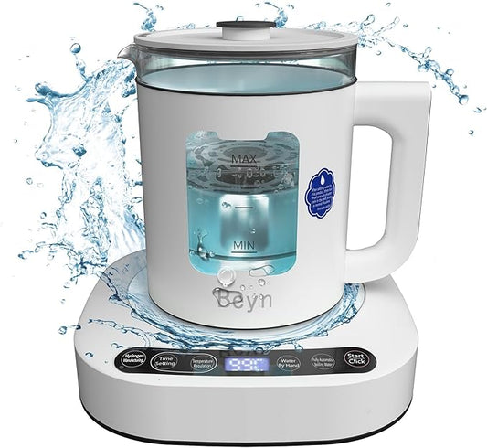Beyn Selenium-Rich Hydrogen Water Pitcher, Dual-Effect Hydrogen Water Kettle, Electrolysis Jug with SPE/PEM Technology, Smart Constant Temperature Heating, Compatible with Multiple Water Types.