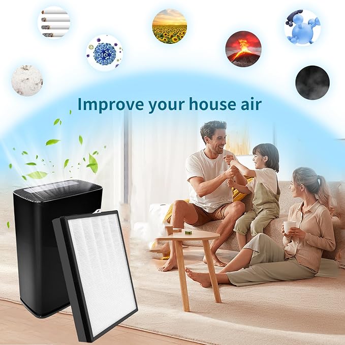 2 Pack Puroair 400 Replacement Filter Compatible with Puroair 400 Air Purifier, 3-in-1 True HEPA 14 Replacement Activated Carbon Filter,