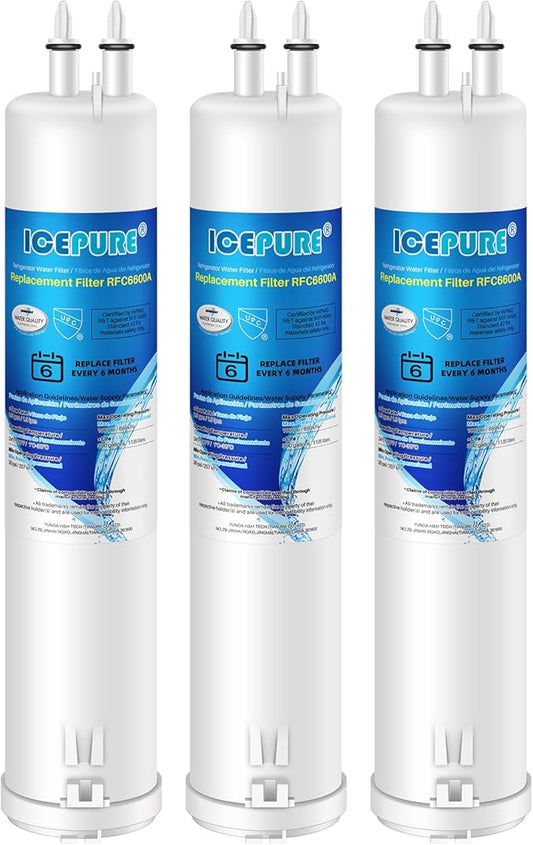 ICEPURE RFC6600A Refrigerator Water Filter Replacement for 4396841, EDR3RXD1, Everydrop® Filter 3, 4396710, Kenmore® 9030, 9083, 46-9083, 46-9030,3PACK
