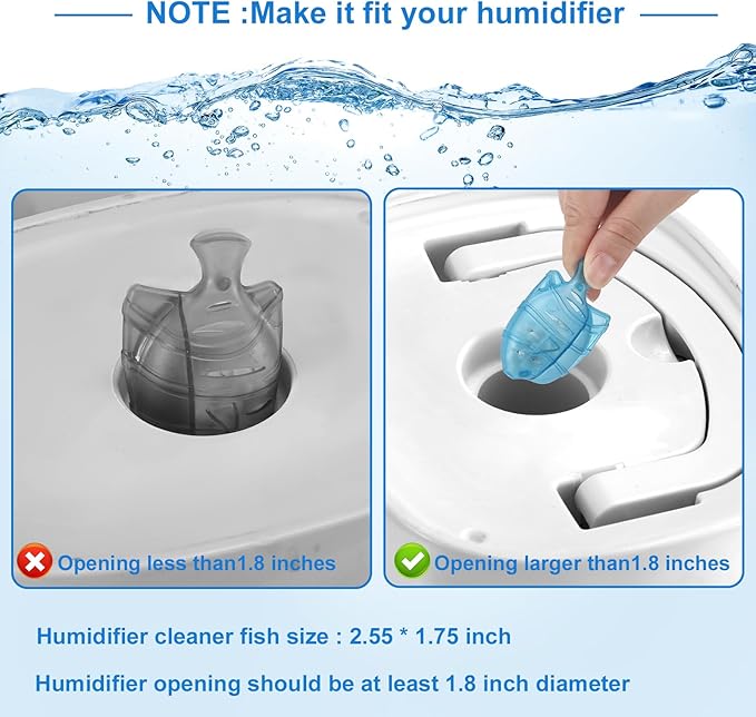 10PC Humidifier Cleaner Fish Universal Humidifier Tank Cleaner Works in All humidifiers and Fish Tanks Purifies Water, Prevent Hard Water Build-Up,Demineralization Cleaner(Blue)