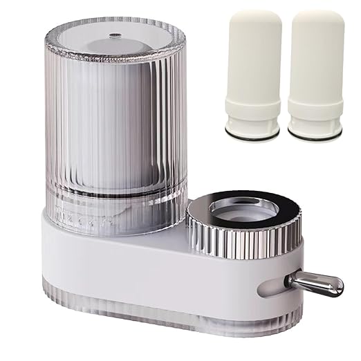 VYNTRA 7-Layer Faucet Water Filter, Kitchen Filter Water Faucet Element, 300 Gallons Activated Carbon Ceramic Filter Reduces Chlorine, Limescale, Heavy Metals,Bad Taste(2*Filter & 6*Adaptors) White